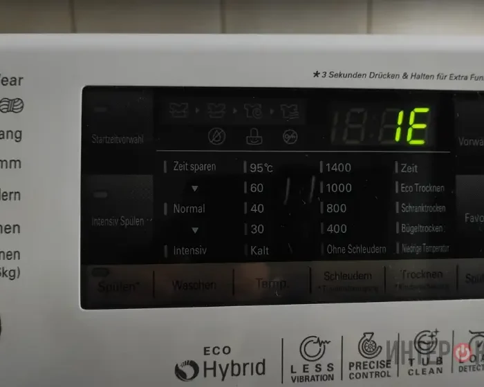 Ошибка IE на стиральной машине LG